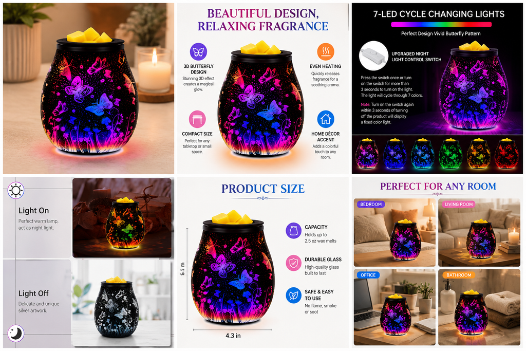 Enchanted Butterfly Glow Wax Warmer