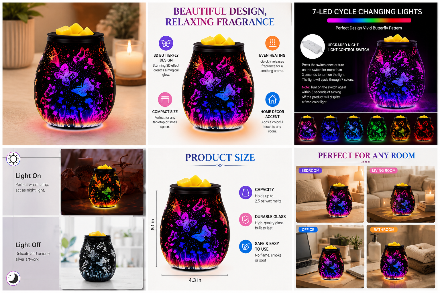 Enchanted Butterfly Glow Wax Warmer