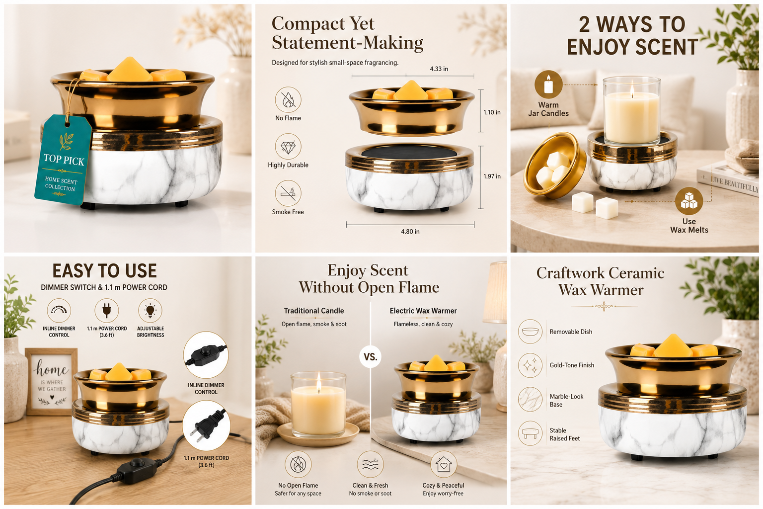 Luxe Marble Glow Wax Warmer